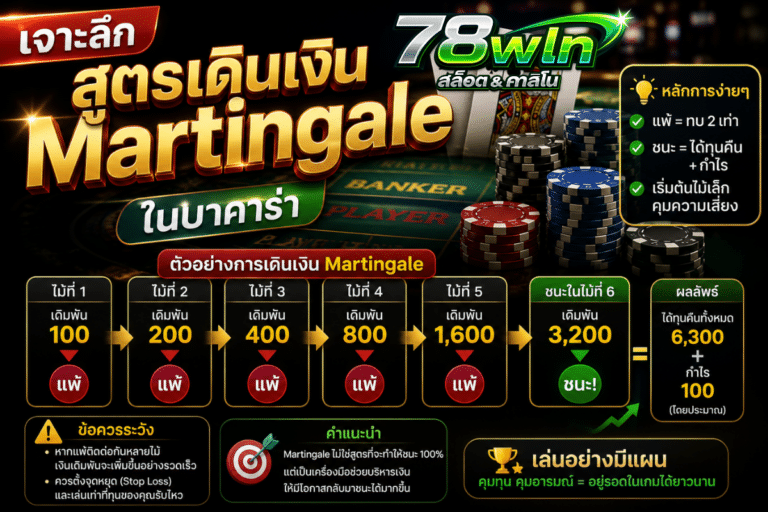เจาะลึกสูตรเดินเงิน Martingale ในบาคาร่า